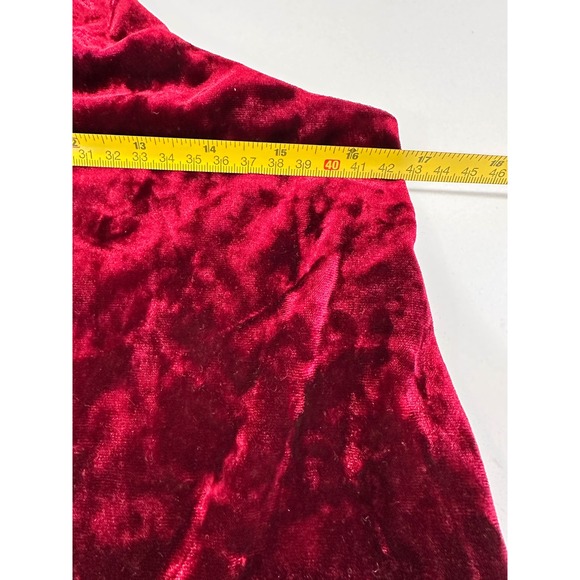 Necessary Objects Velvet Cami Top Red Halter Neck Spaghetti Strap Women's M - Picture 6 of 7